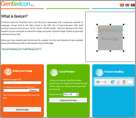 GenFavicon - create Web site Favicons easily